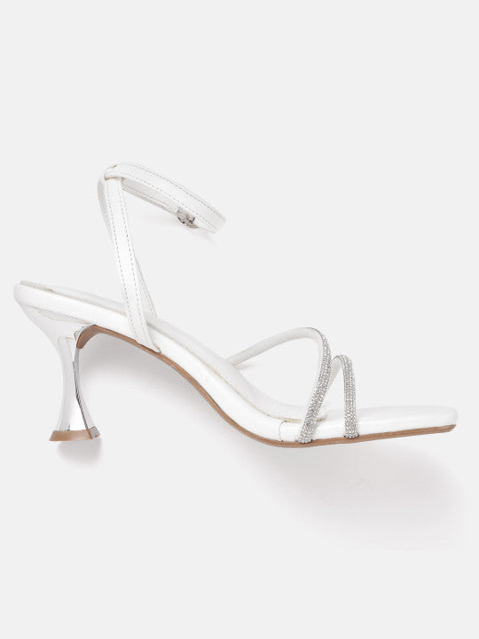 Rhinestones Embellished Mid-Top Party Heels