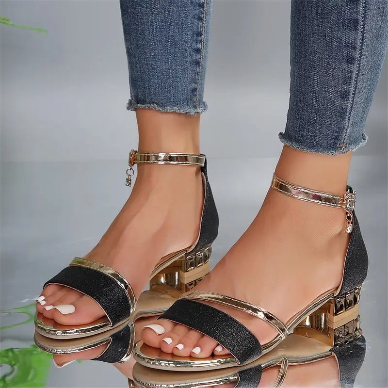 si66 Women chunky platfoam sandal black
