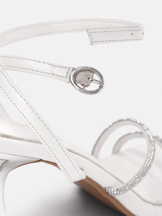 Rhinestones Embellished Mid-Top Party Heels