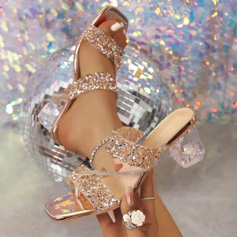 si63 glittery crystal heels